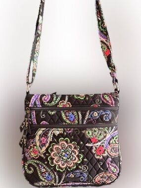 VERA BRADLEY Kiev Paisley Quilted Crossbody | Black Multicolor | Retired 2016